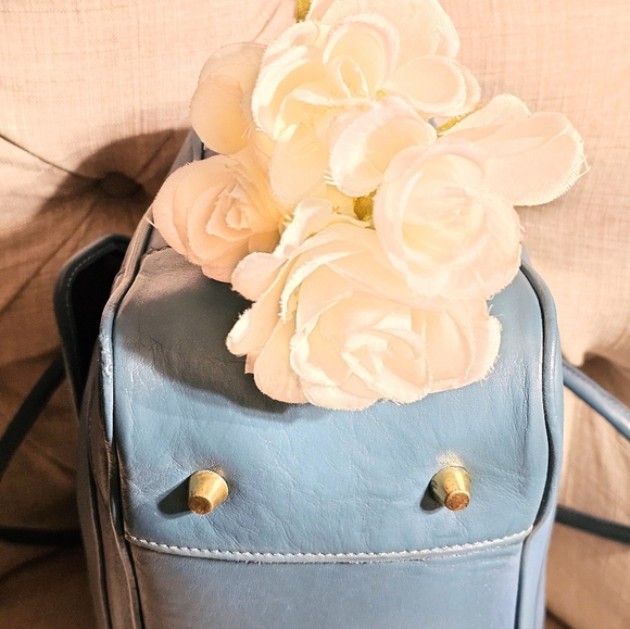 Vintage Coach Penelope Sachel / Travel Bag Purse # 9766 (Turquoise Blue) - Picture 12 of 16